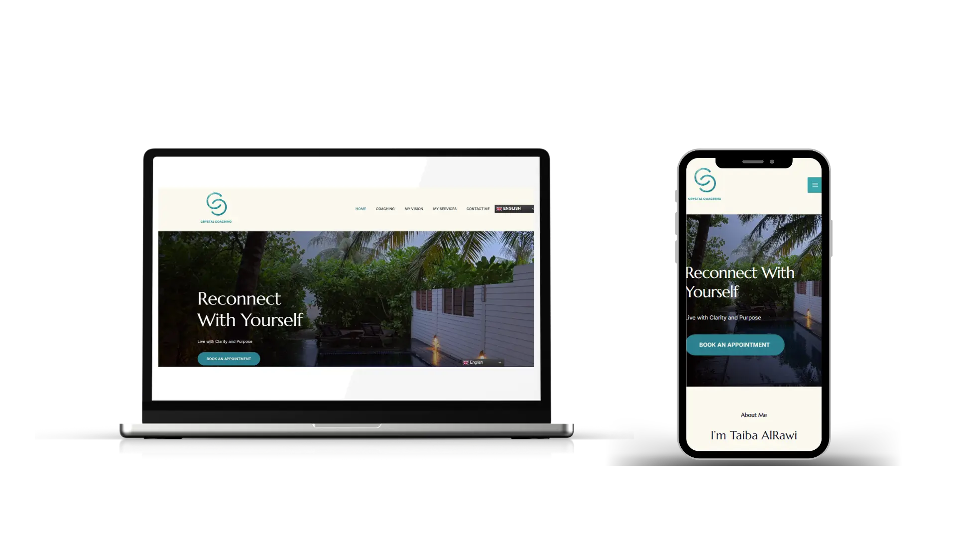 Crystal Coaching shown on a laptop and a phone